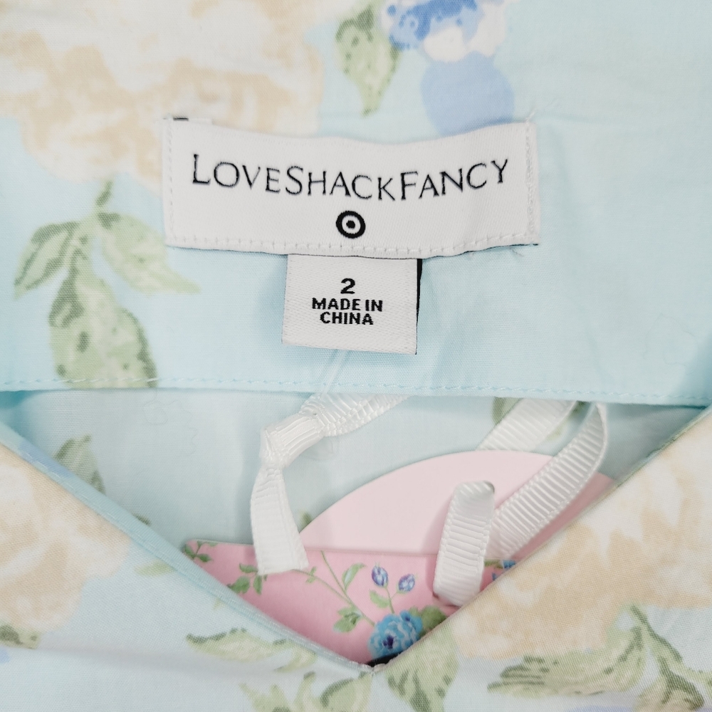 Loveshack Fancy x Target NWT Blue Floral Estelle Dress Maxi Size 2 - Picture 9 of 15